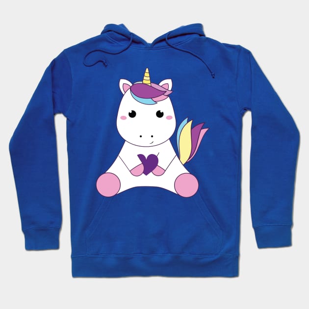 Baby unicorn and heart 1 Hoodie by tinhyeubeshop